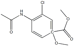 1- methoxy-4-acetamido-5-chloro benzoic methyl ester Struktur