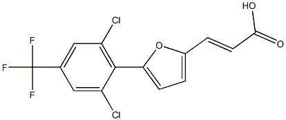 (E)-3-(5-(2,6-dichloro-4-(trifluoromethyl)phenyl)furan-2-yl)acrylic acid Struktur