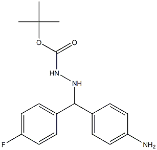 1-tBOC-2-((4-fluorophenyl)(4-aminophenyl)methyl)hydrazine Struktur