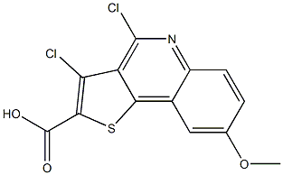 3,4-dichloro-8-methoxythieno[3,2-c]quinoline-2-carboxylic acid Struktur