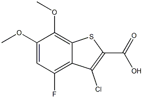 3-chloro-4-fluoro-6,7-dimethoxybenzo[b]thiophene-2-carboxylic acid Struktur