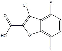 3-chloro-4-fluoro-7-iodobenzo[b]thiophene-2-carboxylic acid Struktur