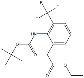 ethyl 2-(2-(tert-butoxycarbonylamino)-3-(trifluoromethyl)phenyl)acetate Struktur