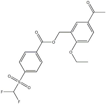 (5-acetyl-2-ethoxy-phenyl)methyl 4-(difluoromethylsulfonyl)benzoate Struktur