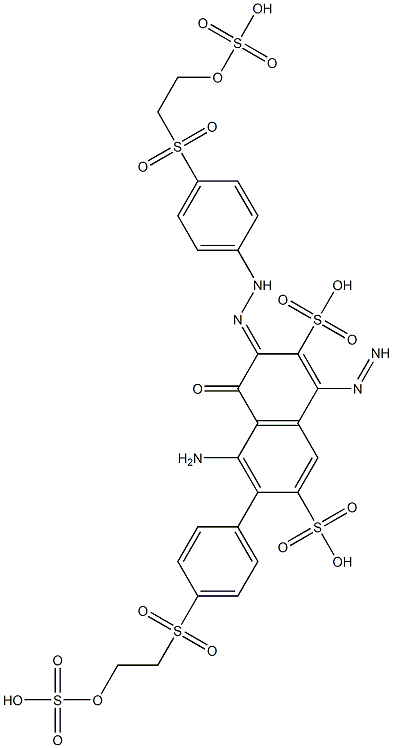 (3Z)-5-amino-4-oxo-6-[4-(2-sulfooxyethylsulfonyl)phenyl]diazenyl-3-[[4-(2-sulfooxyethylsulfonyl)phenyl]hydrazinylidene]naphthalene-2,7-disulfonic acid Struktur