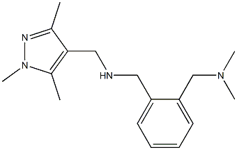 ({2-[(dimethylamino)methyl]phenyl}methyl)[(1,3,5-trimethyl-1H-pyrazol-4-yl)methyl]amine Struktur