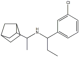 (1-{bicyclo[2.2.1]heptan-2-yl}ethyl)[1-(3-chlorophenyl)propyl]amine Struktur