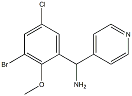 (3-bromo-5-chloro-2-methoxyphenyl)(pyridin-4-yl)methanamine Struktur