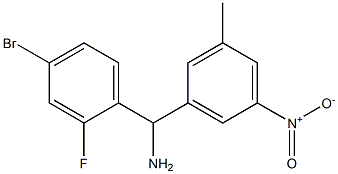 (4-bromo-2-fluorophenyl)(3-methyl-5-nitrophenyl)methanamine Struktur