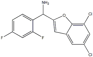 (5,7-dichloro-1-benzofuran-2-yl)(2,4-difluorophenyl)methanamine Struktur