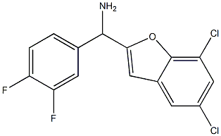 (5,7-dichloro-1-benzofuran-2-yl)(3,4-difluorophenyl)methanamine Struktur