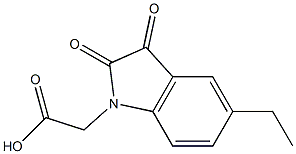 (5-ethyl-2,3-dioxo-2,3-dihydro-1H-indol-1-yl)acetic acid Struktur