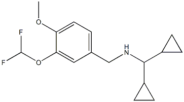 (dicyclopropylmethyl)({[3-(difluoromethoxy)-4-methoxyphenyl]methyl})amine Struktur