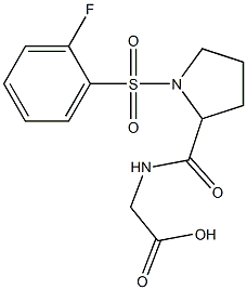 [({1-[(2-fluorophenyl)sulfonyl]pyrrolidin-2-yl}carbonyl)amino]acetic acid Struktur