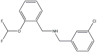 [(3-chlorophenyl)methyl]({[2-(difluoromethoxy)phenyl]methyl})amine Struktur