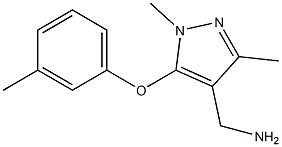 [1,3-dimethyl-5-(3-methylphenoxy)-1H-pyrazol-4-yl]methanamine Struktur