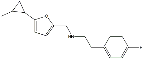 [2-(4-fluorophenyl)ethyl]({[5-(2-methylcyclopropyl)furan-2-yl]methyl})amine Struktur