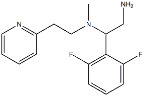 [2-amino-1-(2,6-difluorophenyl)ethyl](methyl)[2-(pyridin-2-yl)ethyl]amine Struktur