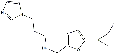 [3-(1H-imidazol-1-yl)propyl]({[5-(2-methylcyclopropyl)furan-2-yl]methyl})amine Struktur