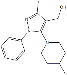 [3-methyl-5-(4-methylpiperidin-1-yl)-1-phenyl-1H-pyrazol-4-yl]methanol Struktur