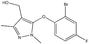 [5-(2-bromo-4-fluorophenoxy)-1,3-dimethyl-1H-pyrazol-4-yl]methanol Struktur