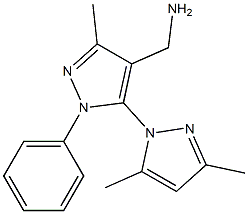 [5-(3,5-dimethyl-1H-pyrazol-1-yl)-3-methyl-1-phenyl-1H-pyrazol-4-yl]methanamine Struktur