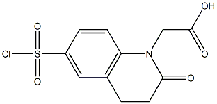 [6-(chlorosulfonyl)-2-oxo-3,4-dihydroquinolin-1(2H)-yl]acetic acid Struktur