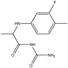 {2-[(3-fluoro-4-methylphenyl)amino]propanoyl}urea Struktur