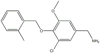 {3-chloro-5-methoxy-4-[(2-methylphenyl)methoxy]phenyl}methanamine Struktur