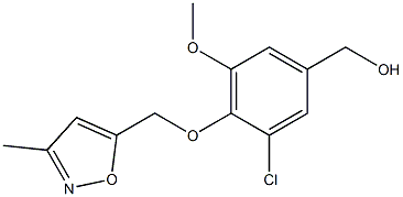 {3-chloro-5-methoxy-4-[(3-methyl-1,2-oxazol-5-yl)methoxy]phenyl}methanol Struktur