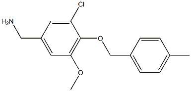 {3-chloro-5-methoxy-4-[(4-methylphenyl)methoxy]phenyl}methanamine Struktur