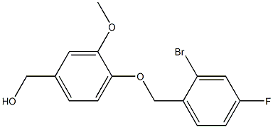 {4-[(2-bromo-4-fluorophenyl)methoxy]-3-methoxyphenyl}methanol Struktur