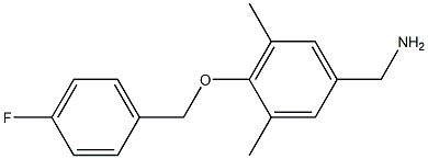 {4-[(4-fluorophenyl)methoxy]-3,5-dimethylphenyl}methanamine Struktur