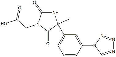 {4-methyl-2,5-dioxo-4-[3-(1H-tetrazol-1-yl)phenyl]imidazolidin-1-yl}acetic acid Struktur