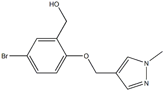 {5-bromo-2-[(1-methyl-1H-pyrazol-4-yl)methoxy]phenyl}methanol Struktur