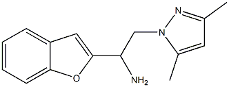 1-(1-benzofuran-2-yl)-2-(3,5-dimethyl-1H-pyrazol-1-yl)ethan-1-amine Struktur