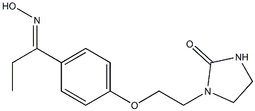 1-(2-{4-[1-(hydroxyimino)propyl]phenoxy}ethyl)imidazolidin-2-one Struktur