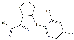 1-(2-bromo-4-fluorophenyl)-1H,4H,5H,6H-cyclopenta[c]pyrazole-3-carboxylic acid Struktur