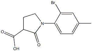 1-(2-bromo-4-methylphenyl)-2-oxopyrrolidine-3-carboxylic acid Struktur