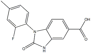 1-(2-fluoro-4-methylphenyl)-2-oxo-2,3-dihydro-1H-1,3-benzodiazole-5-carboxylic acid Struktur