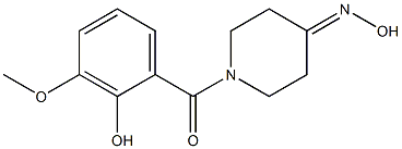 1-(2-hydroxy-3-methoxybenzoyl)piperidin-4-one oxime Struktur