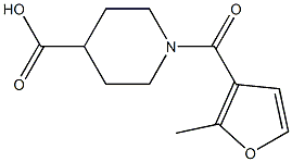 1-(2-methyl-3-furoyl)piperidine-4-carboxylic acid Struktur