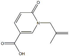 1-(2-methylprop-2-en-1-yl)-6-oxo-1,6-dihydropyridine-3-carboxylic acid Struktur