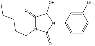 1-(3-aminophenyl)-5-hydroxy-3-pentylimidazolidine-2,4-dione Struktur