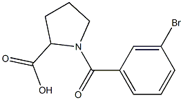 1-(3-bromobenzoyl)pyrrolidine-2-carboxylic acid Struktur