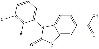 1-(3-chloro-2-fluorophenyl)-2-oxo-2,3-dihydro-1H-1,3-benzodiazole-5-carboxylic acid Struktur