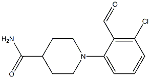 1-(3-chloro-2-formylphenyl)piperidine-4-carboxamide Struktur