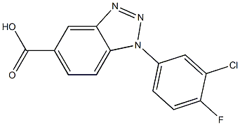 1-(3-chloro-4-fluorophenyl)-1H-1,2,3-benzotriazole-5-carboxylic acid Struktur