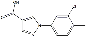 1-(3-chloro-4-methylphenyl)-1H-pyrazole-4-carboxylic acid Struktur