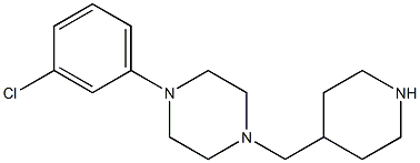 1-(3-chlorophenyl)-4-(piperidin-4-ylmethyl)piperazine Struktur